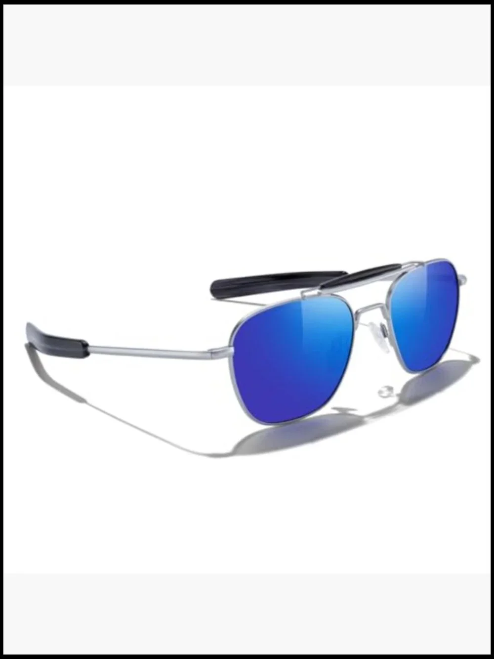 Polarized Square Metal Sunglasses with UV Protection